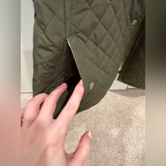 Olive Green Quilted Coat Size M Sigrid Olsen - Picture 3 of 4